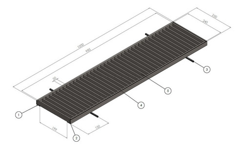 Rejilla De Desagüe Guardaganado 25cm Galvanizadas Con Marco Ed-r250LG