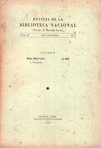 Revista De La Biblioteca Nacional. 2 Vols. T. Ii: No. 1 1938