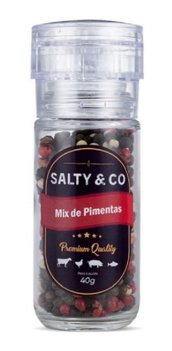 Moedor Pimenta Preta Em Grão Salty & Co 50g