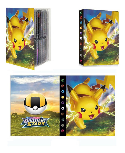 12 Album Cartas Pokemon 240 Uni Carpeta Pikachu