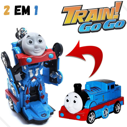 Trenzinho Thomas Vira Robô Tranformes Com Luz, Som, E Músic