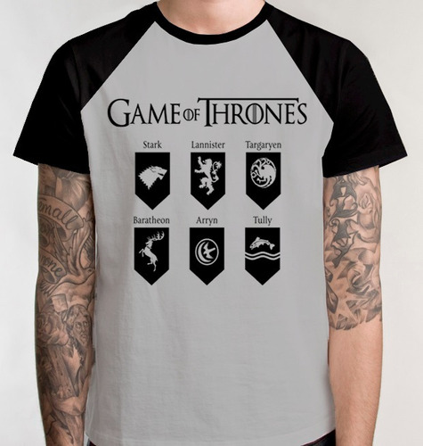 Camiseta Game Of Raglan Camisa Thrones Feminino Masculino 