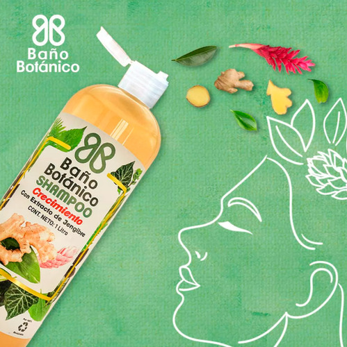 Shampoo Botanico Extracto Jengibre (crecimiento) 1 Lt Pack 3