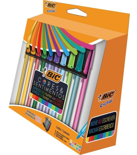 Bolígrafo Bic Cores And Feelings con tinta de 10 colores, color exterior, 10 colores