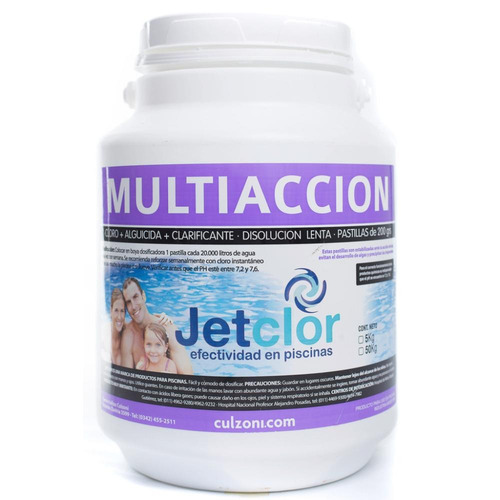 Pastillas De Cloro Multiaccion Jetclor 200 Grs Por 5 Kilos