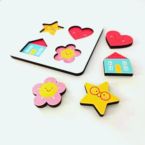 Imagen 1 de 3 de Juego De Encastre Didacticos En Madera Con Formas Para Niños