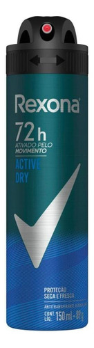 Desodorante Aerosol Masculino Active Dry Rexona Men 150ml