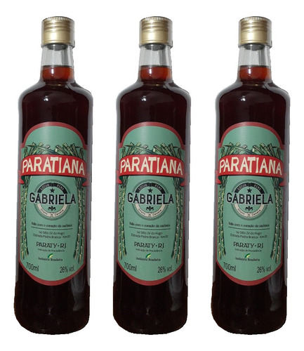 Cachaça Paratiana Gabriela 700ml - Kit Trio