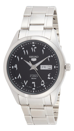 Reloj Automático Para Hombre Con Esfera Negra De Seiko 5 - S