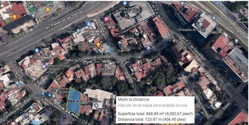 Imagen 1 de 1 de Tz Excelente Terreno En Lomas De Chapultepec (1450)