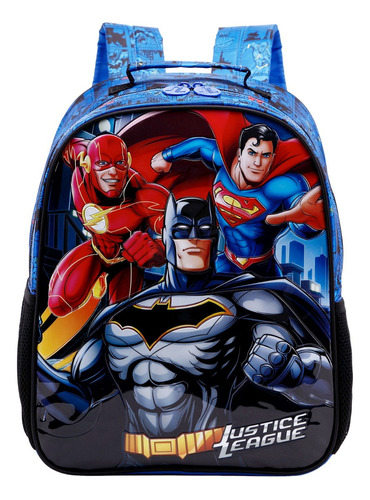 Mochila Escolar Costa Liga Da Justiça Azul Xeryus