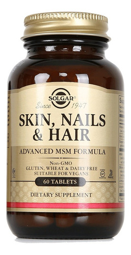 Solgar Skin Nails Y Hair Advanced Msm Formula 60 Tabletas