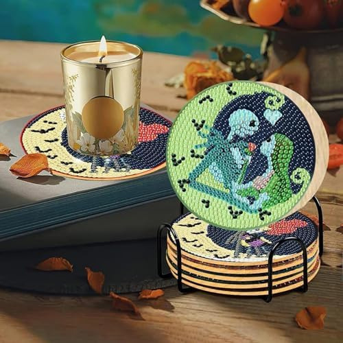 8 Posavasos Con Diseño De Diamantes De Pesadilla Antes De Na