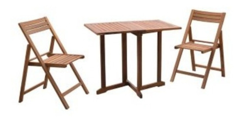 Mesa De Jardín Plegable De Madera Acacia 3 Pzas.