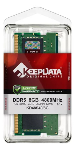 Memória Ram Para Notebook Ddr5 8gb 4800mhz - Kd48s40/8g
