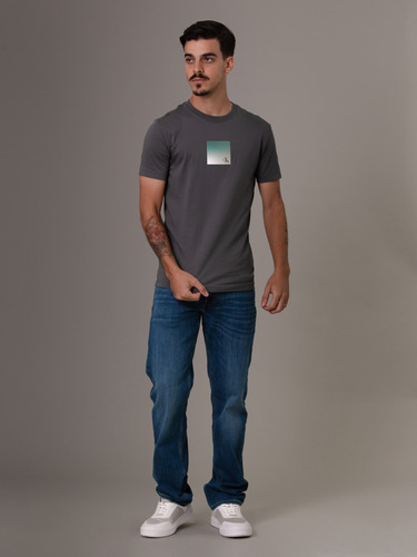 Polera Metallic Box Gris Calvin Klein