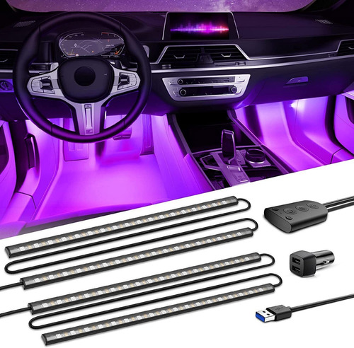 Luces Led Usb Rgb Tuning Piso Interior Carro 72 Led 