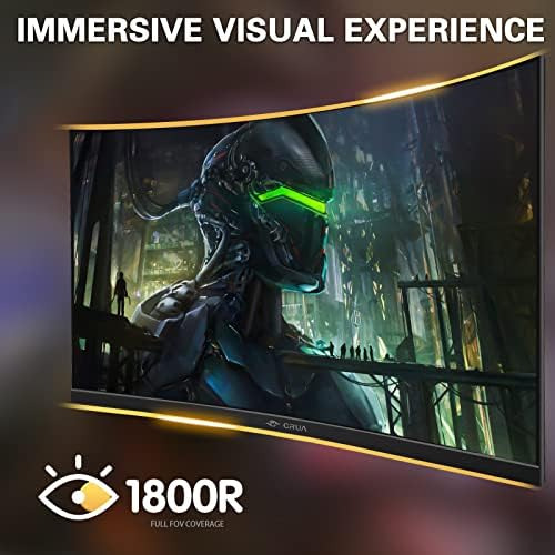 Monitor Curvo Crua 27 Para Juegos, Qhd(2560x1440p)2k 144hz 1