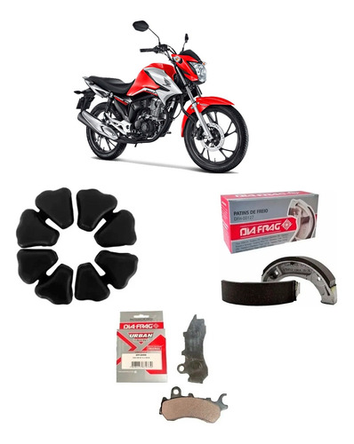 Kit Pastilha+lona+bucha Honda Cg Titan Cargo 160 C/cbs 2018