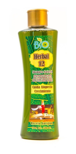 Shampoo Herbal 12 Para La Caida Del Cabello Y Creciemiento