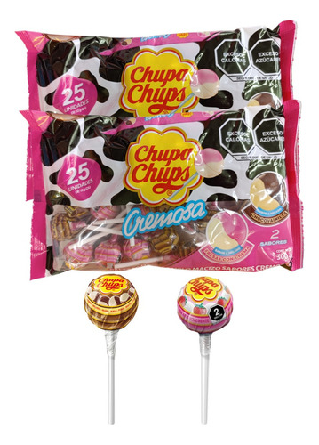 Chupa Chups 75pz Paleta Helado Fresas Crema Choco Vainilla