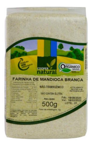 Kit 3x: Farinha Mandioca Branca Orgânica Coopernatural 500g