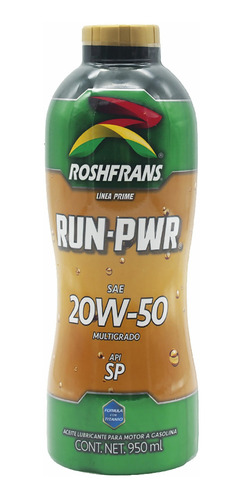 Aceite Para Motor Roshfrans Run-pwr 20w50 950 Ml