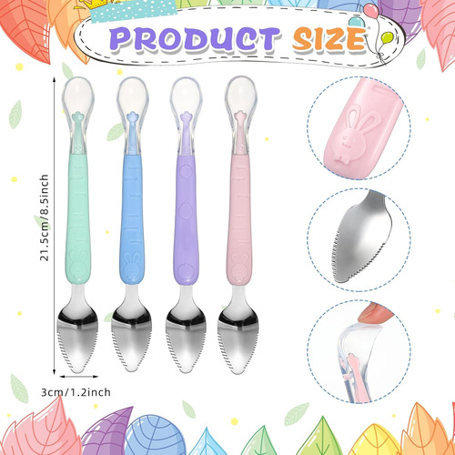 Cuchara De Silicona Multicolor Para Bebés