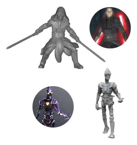 12 Mini Figuras Star Wars Force Unleashed Starkiller Vader