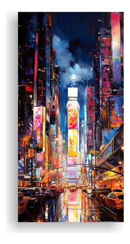 20x40cm Cuadro Moderno De Nueva York Con Iluminación Colori