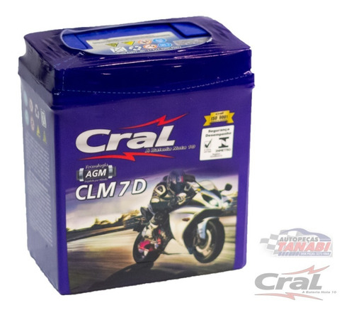 Imagem 2 de 3 de Bateria Moto Clm7d 7ah Twister/tornado/falcon/cb300/fazer