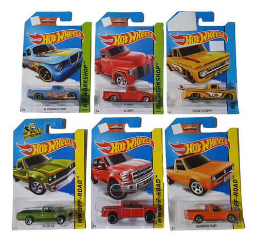 Lote De 6 Camionetas Pick Up Hot Wheels Del 2015