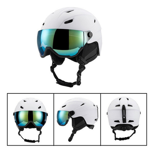 Casco De Seguridad, Tabla De Snowboard, Extraíble, Integrado Color Blanco Talla Xl61-64cm