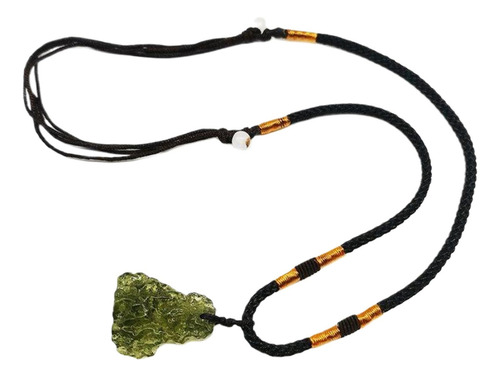 Collar De Moldavita, Forma Verde De Cristal De Moldavita