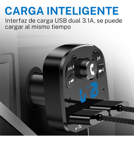 Transmisor Receptor De Audio Estéreo Fm Bluetooth Mp3 P/auto
