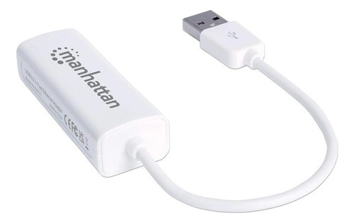 Convertidor Adaptador De Red Manhattan Ethernet A Usb Rj-45 Color Blanco