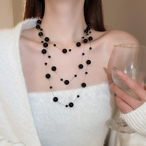 Collar De Perlas Artificiales Extralargo