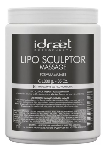  Idraet Lipo Sculptor X 1 Kilo Reductora Reafirmante