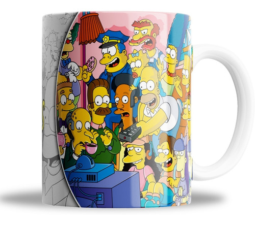 Tasa De Ceramica Simpson Taza Con Todos