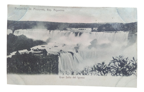 Misiones Recuerdo Gran Salto Del Iguazu Antigua Postal