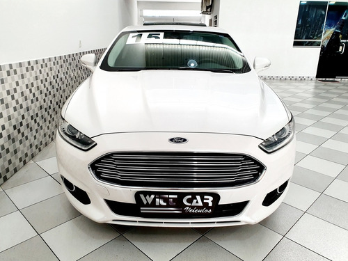Ford Fusion Titanium 2.0 16v Fwd 2015 Branco Teto Solar