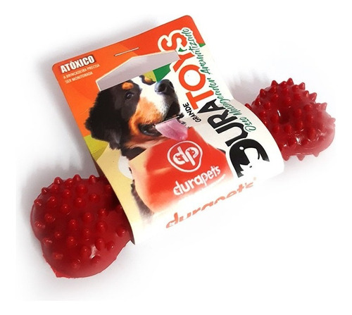 Juguete Para Perros Mini Hueso De Goma Extra Chico Durapet´s Color Rojo