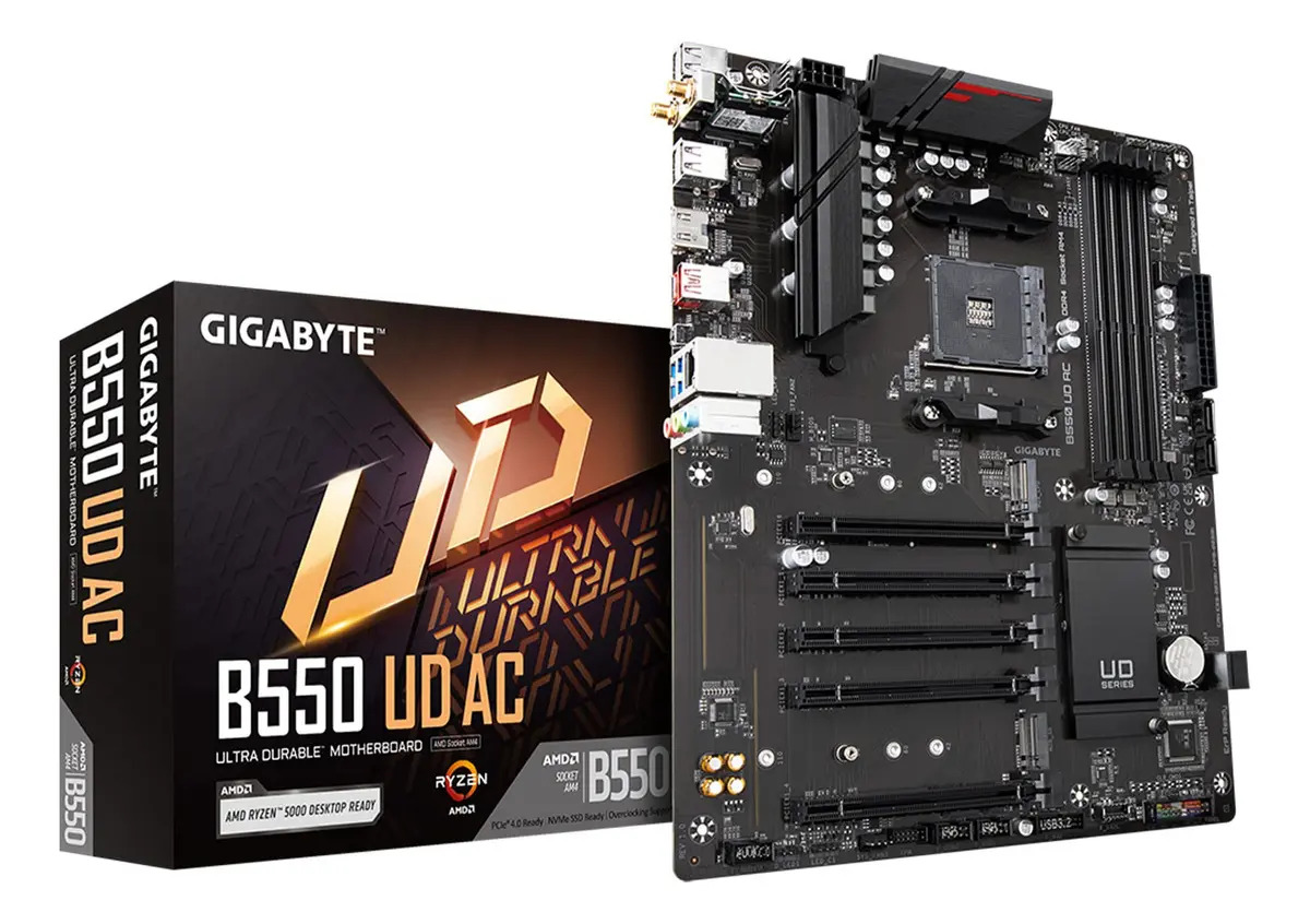 Motherboard Gigabyte B550 Ud Ac Am4 Ddr4 Wifi Bt Negro