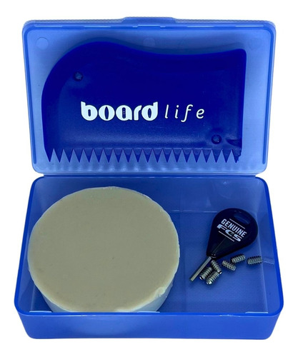 Porta Parafina Surf + Raspador Grande Board Life Kit Tudo 2a