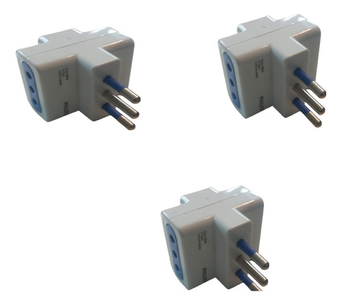 Enchufe Triple / Ladron De Corriente, Philco, Pack 3