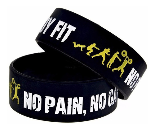 Pulsera De Silicona  No Pain No Gain  Gym Gimnasio Fitness