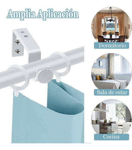 Para - 8pcs Soporte Cortinero Para Pared Ajustable Gancho