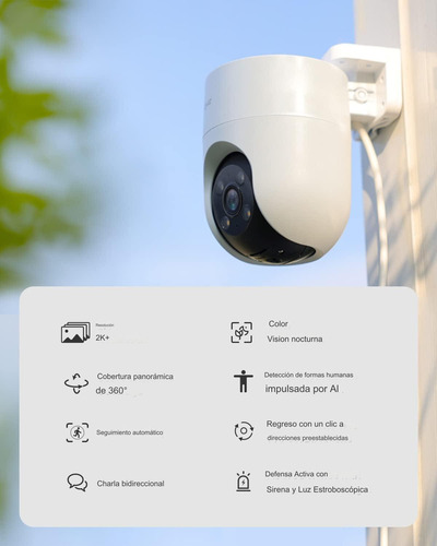 Cámara De Seguridad Exterior Ezviz H8c Wifi 2k 4mp