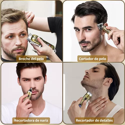 Comprar Cortadora de pelo profesional para hombres, recortador de barba  ajustable de 0,5-10mm, recortador de barba y bigote, Máquina para cortar  cabello recargable