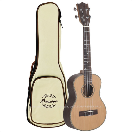 Ukelele Concierto Sapele Profesional Bamboo Funda Acolchada